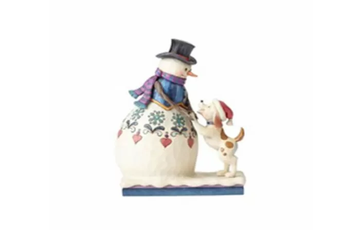 Simply Christmas Snowman With Puppy* Christmas