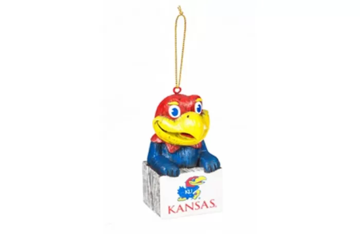 Simply Christmas University Of Kansas Mini Tiki Ornament* Collegiate Sports Memorabilia