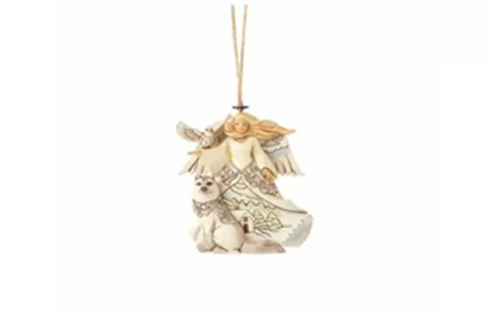 Simply Christmas White Woodland Angel With Husky* Christmas