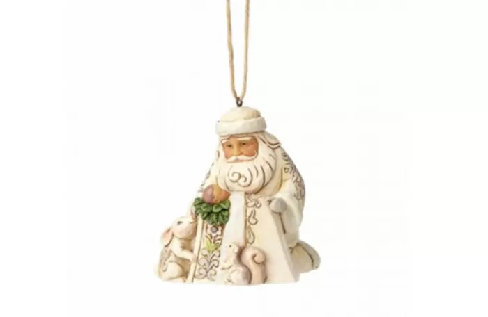 Simply Christmas White Woodland Santa With Baby Jesus* Christmas