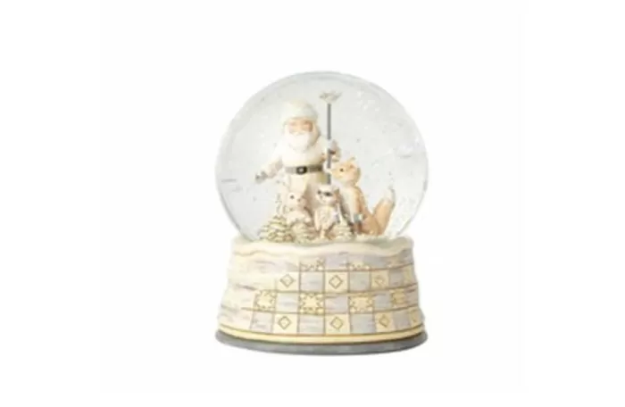 Simply Christmas White Woodland Snowglobe* Christmas