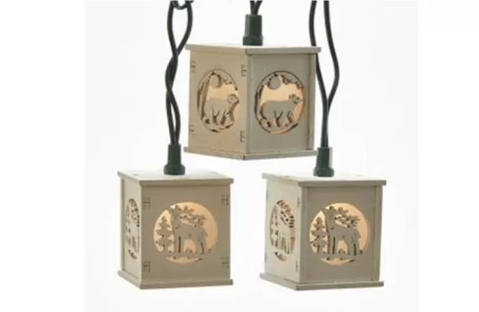 Simply Christmas Wooden Lantern Light Set* Lights